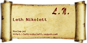 Leth Nikolett névjegykártya